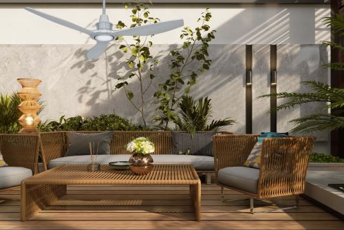 Outdoor DC Ventilatore da soffitto TAMAO alu con LED 150 cm