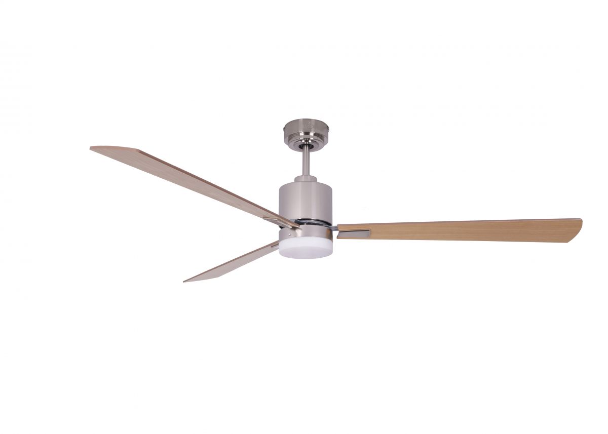 Energiespar Deckenventilator FACTORY-LED Nickel gebürstet