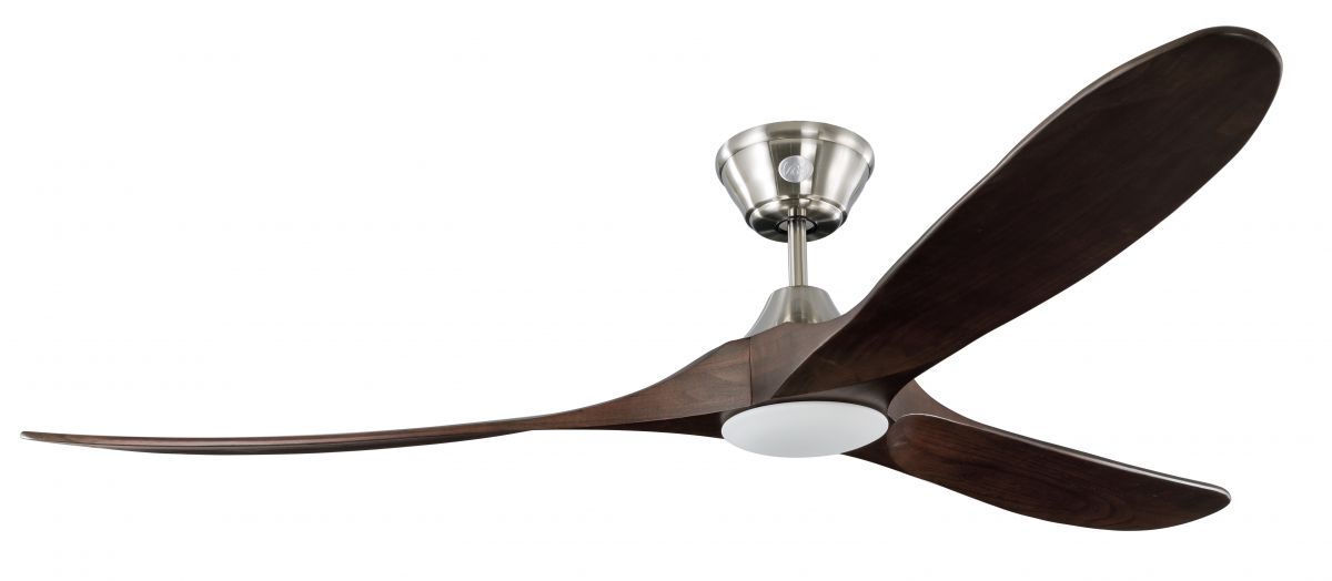 Ventilatore da soffitto KOA nichel satinato noce con LED 178 cm