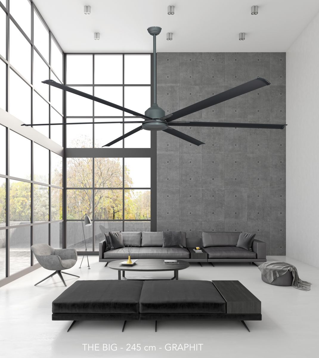 HVLS Ventilador de techo THE BIG Wi-Fi graphit 250 cm